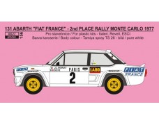 Decal -  Fiat 131 Abarth „FRANCE“ - 2nd Rallye Monte Carlo 1977 - Andruet / "Biche"